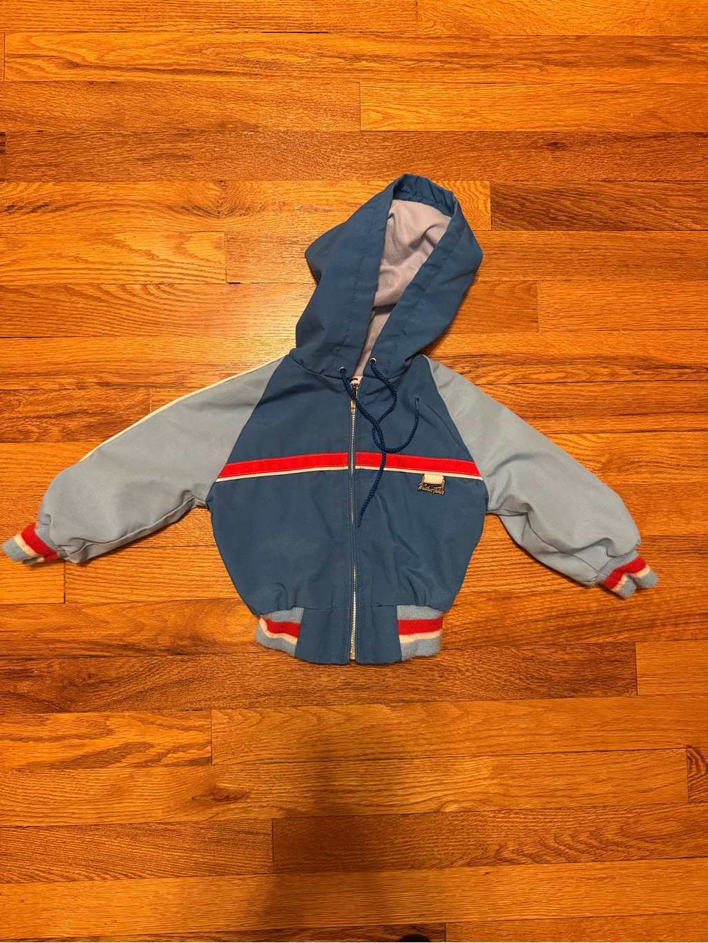 Vintage 70s Striped Zip Up Hooded Coat, Weather Tamer Made In Usa (24 Months)